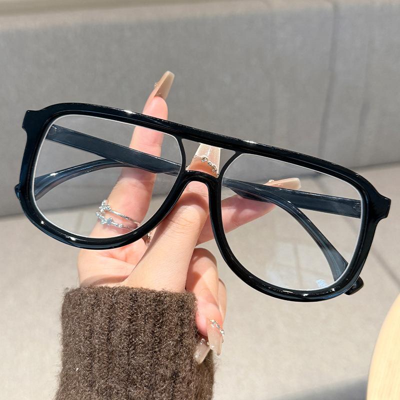

New Tr90 Glasses Frame Anti Blue Light Large Frame Men s And Women s Fashionable Flat Lens Myopia Glasses Frame MH9089 чёрный