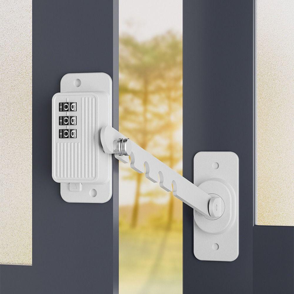Self-Adhesive Window Safety Lock Punch-Free Anti-Pinch Coded Lock System Rust-Proof Strong Fixation Child Protection Lock