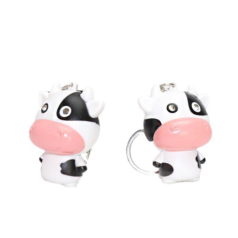 LED Luminous Sound-Emitting Cow Keychain and Phone Case Accessory