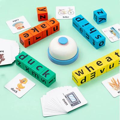 Puzzle di abbinamento cognitivo in legno Montessori per bambini, puzzle di abbinamento di parole, giocattoli educativi, gioco di battaglia