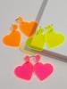 New Valentine's Day Heart Acrylic Earring for Women Girls Glitter Colorful Love Shape Drop Earrings Fashion Jewelry Gifts