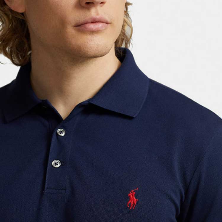 Polo Ralph Lauren Solid Color Logo Embroidered Short Sleeve Polo Shirt Men Tops Dark-Blue 710541705-009