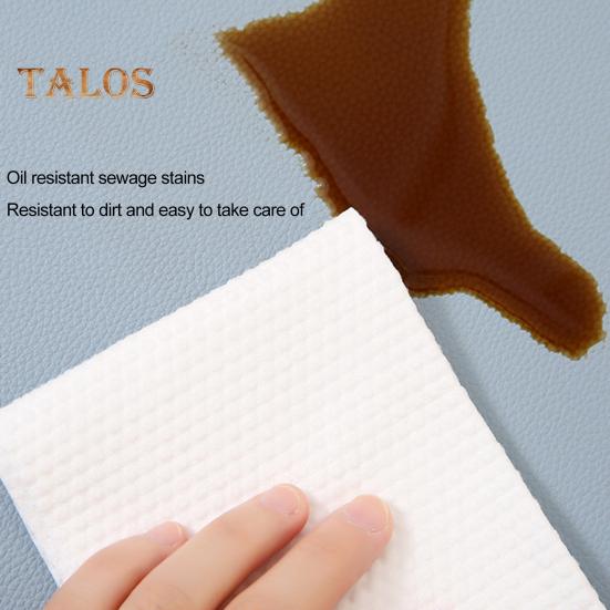 Oval Western Placemat Faux Leather Foldable Space-saving Easy Storage Wear-resistant Protection Pad