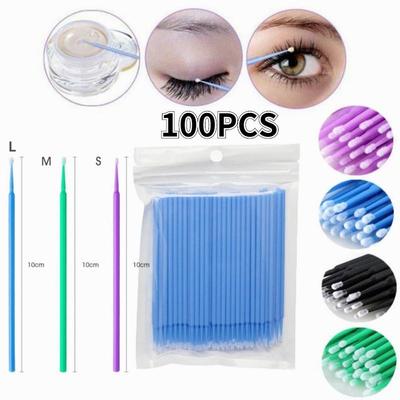 100Pcs/Bag Disposable MicroBrush Eyelashes Extension Individual Lash Removing Swab Micro Brush for Eyelash Extension Tools