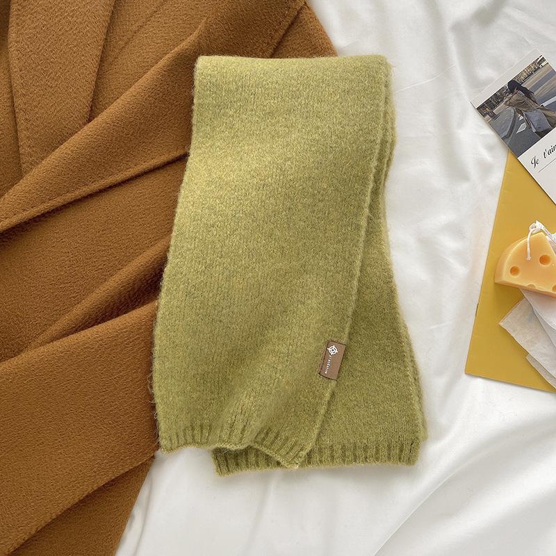 Neutral wind versatile scarf soft waxy knitted 20 sheep wool warm couple scarf student girl