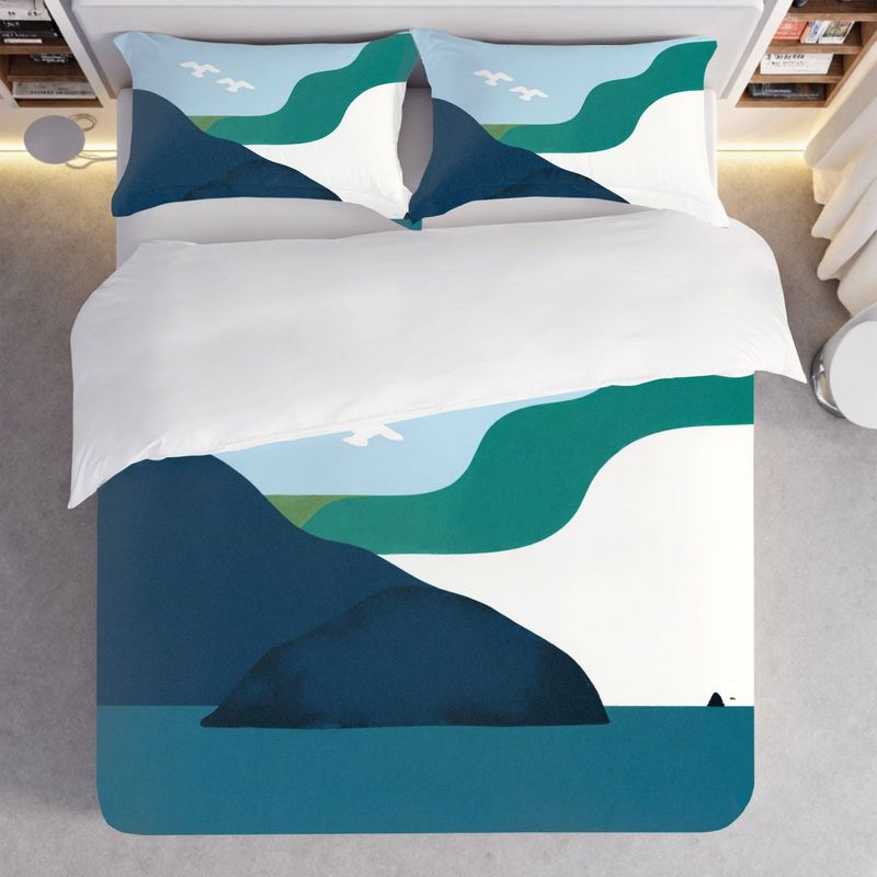 3 Piece Bedding Pillowcase Duvet Set Simple Blue Sky Cloud 2D Digital Printing For Bedroom Hotel Dorm Decoration