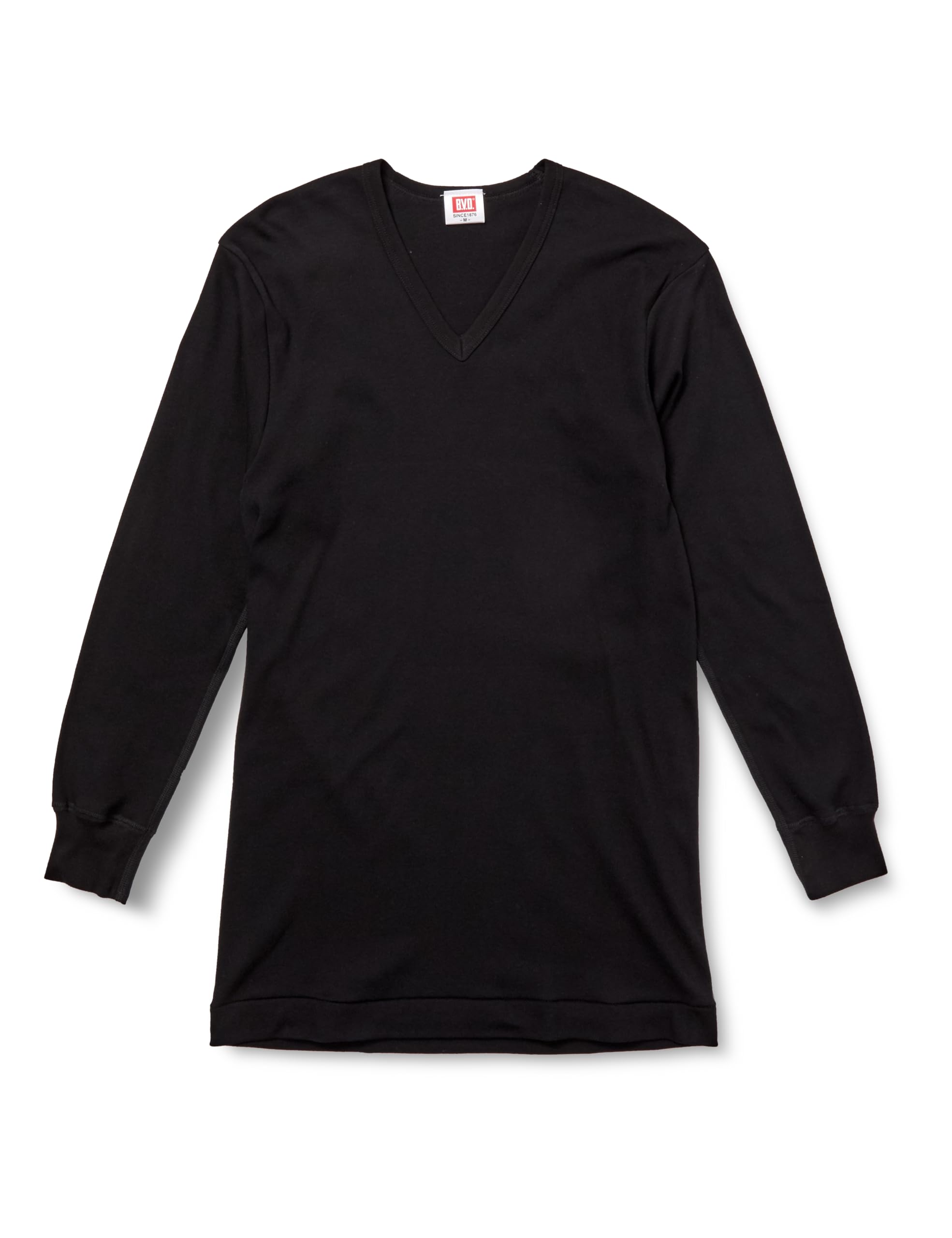 

Cottonwarm Long Long Size LL B.V.D. V-Neck T-Shirt, 100% Cotton, V-Neck, Sleeve, Brushed, Men s, Black, чёрный