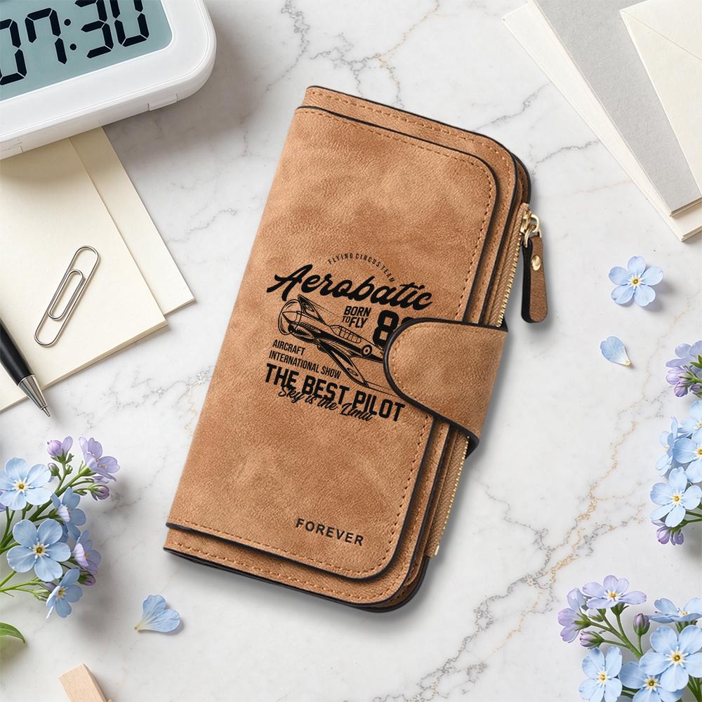Aerobatic Print Long Wallet Forever Multi Card Holder Fashion Casual Purse for Daily Use