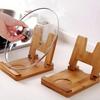 Multifunctional Bamboo Lid Bracket Pot Holder Lid Kitchen Utensil Rack Accessories Convenient and Space-Saving