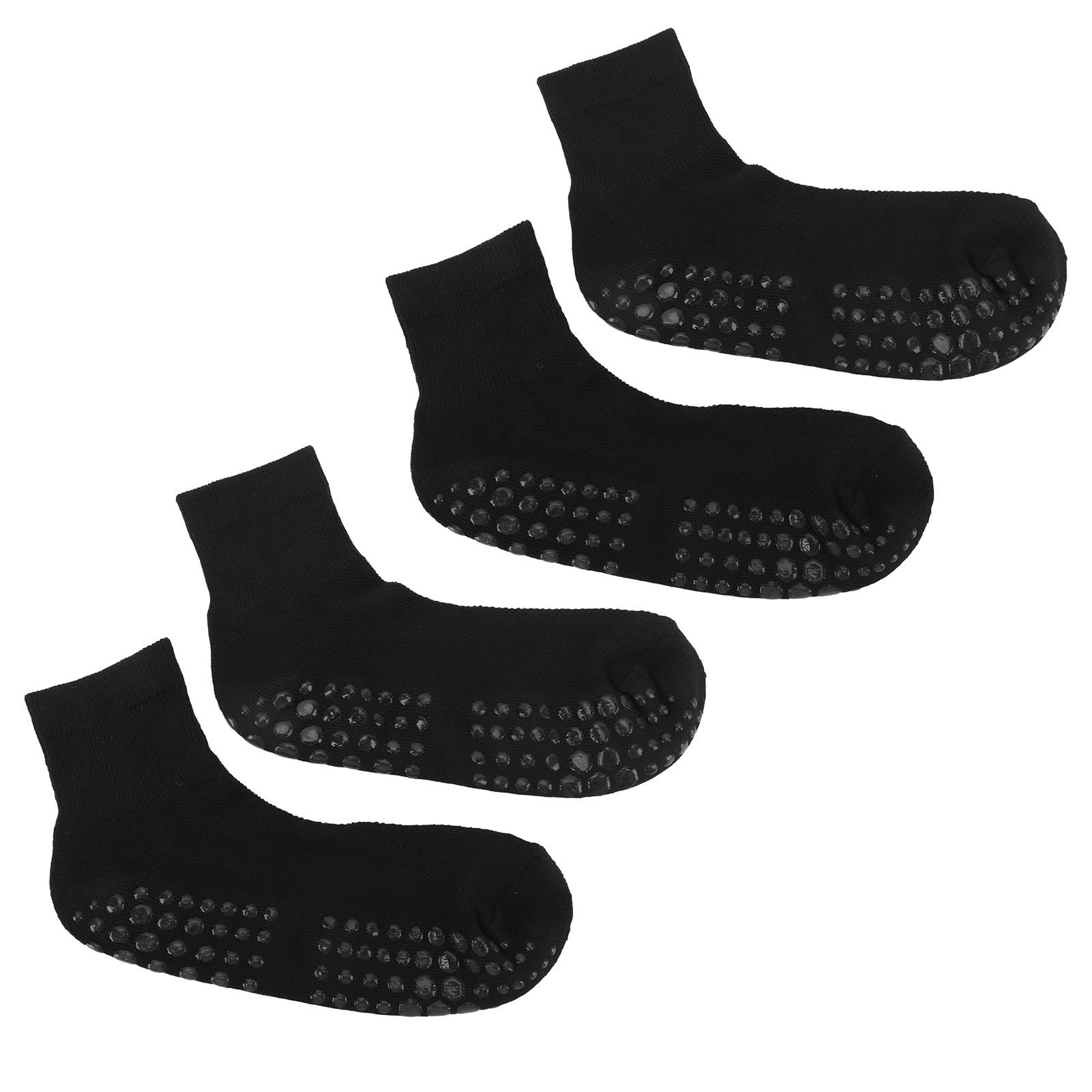 

2 пары носков с нескользящей накладкой, дышащие, свободные носки для мужчин и женщин, черные, большие L