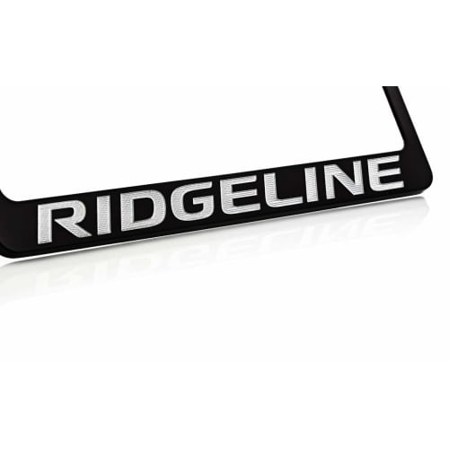 Honda Ridgeline Black Coating Zinc Bottom Engraved License Plate Frame Holder 4 Holes