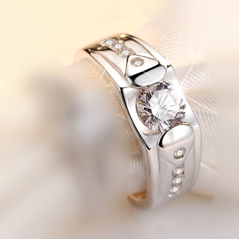 Luxury Adjustable Diamond Couple Wedding Ring - Elegant, Simple, Fashionable