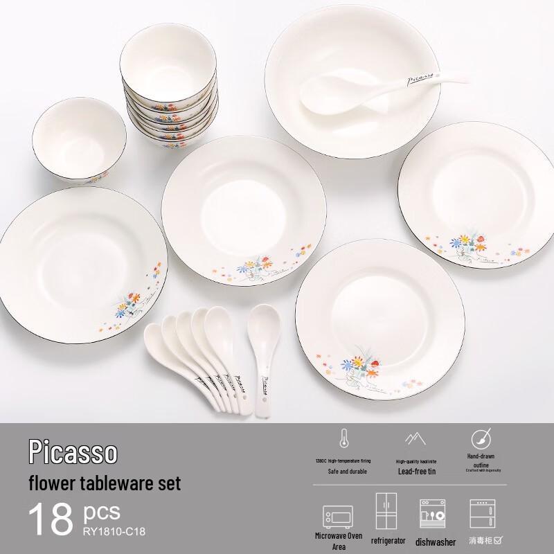 Picasso Flower of Friendship Ceramic Dinnerware Set