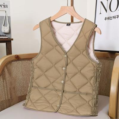 Down Cotton Vest Women's Down Vest New Autumn and Winter Thickened Down Cotton Inner Wear Waist