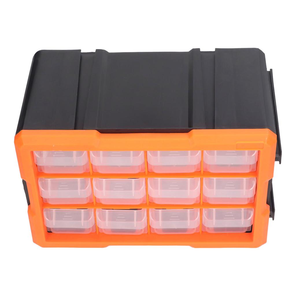 Schubladen-Teilebox 12 Schubladen PVC Hardware Aufbewahrungsorganizer Stapelbare Werkzeugaufbewahrungsbox