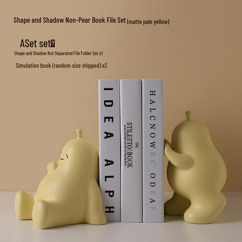 Cute Ceramic Pear Hugging Bookend - Charming Home Decor & Perfect Valentine's or Birthday Gift
