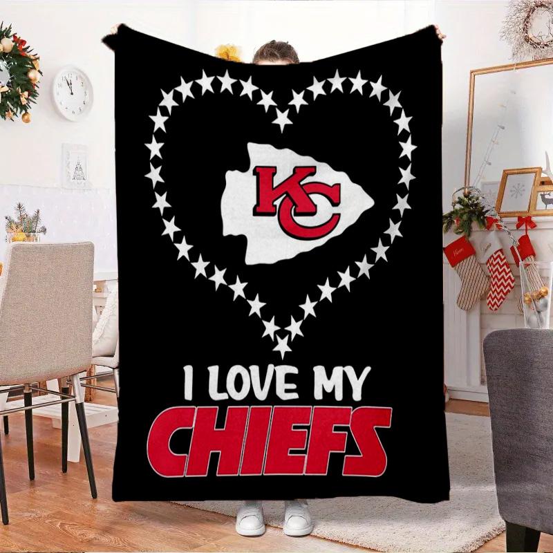 Kansas City Chiefs Pattern Blanket Outdoor Flannel Blanket for Camping, Hiking, Garden Parties, Picnic Essentials,gift for family and friends