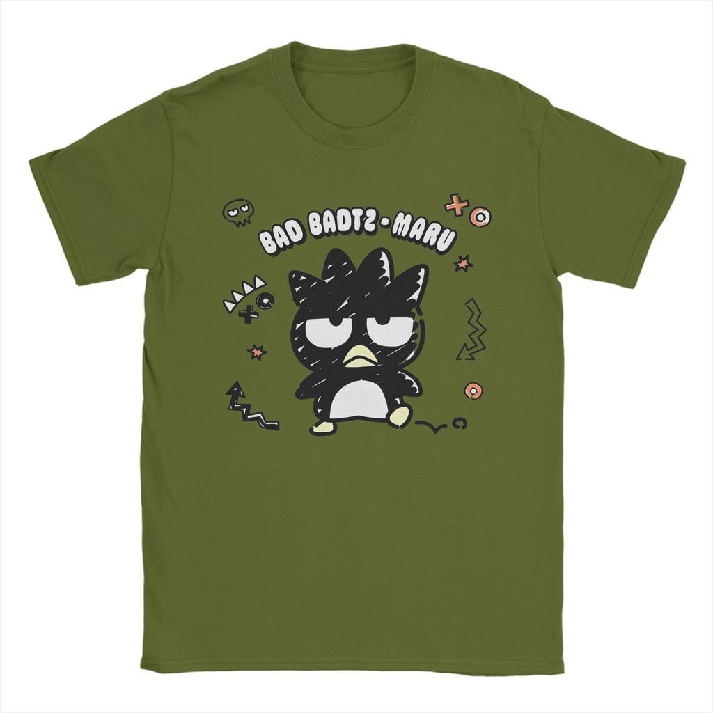 T-shirt da Uomo Anime Bad Badtz Maru Maglietta Casual a Manica Corta Girocollo 100% Cotone Taglie Forti