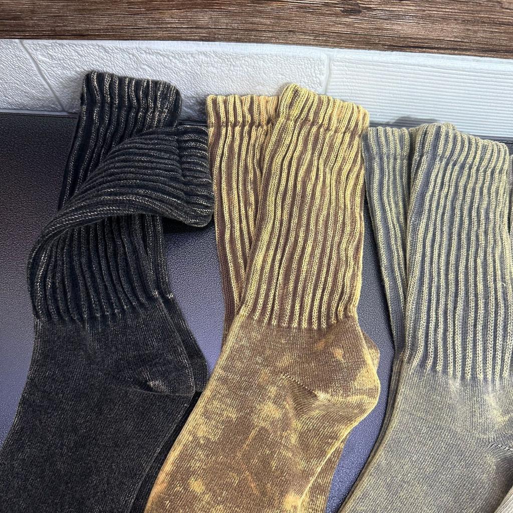 Vintage Tie-Dye, Dirty Washing, Waste Earth Style, Thick Thread Socks, Faded Old Mid-Leg Socks, Couples Pile Socks