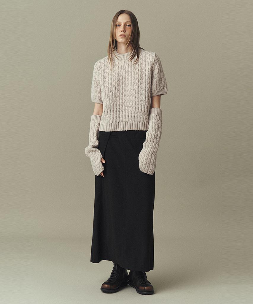 AHWE Rib Cable Sweater & Warmer_Light Gray