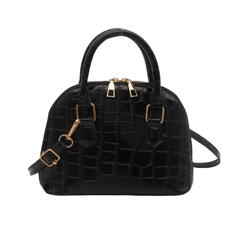 Modern Urban Simple Shell Handbag For Women With Unique Texture And Stylish Design Black