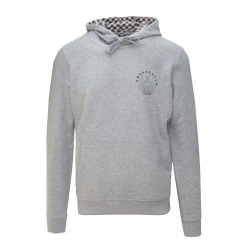 Aquascutum Mens Aldis Emblem Logo Hoodie
