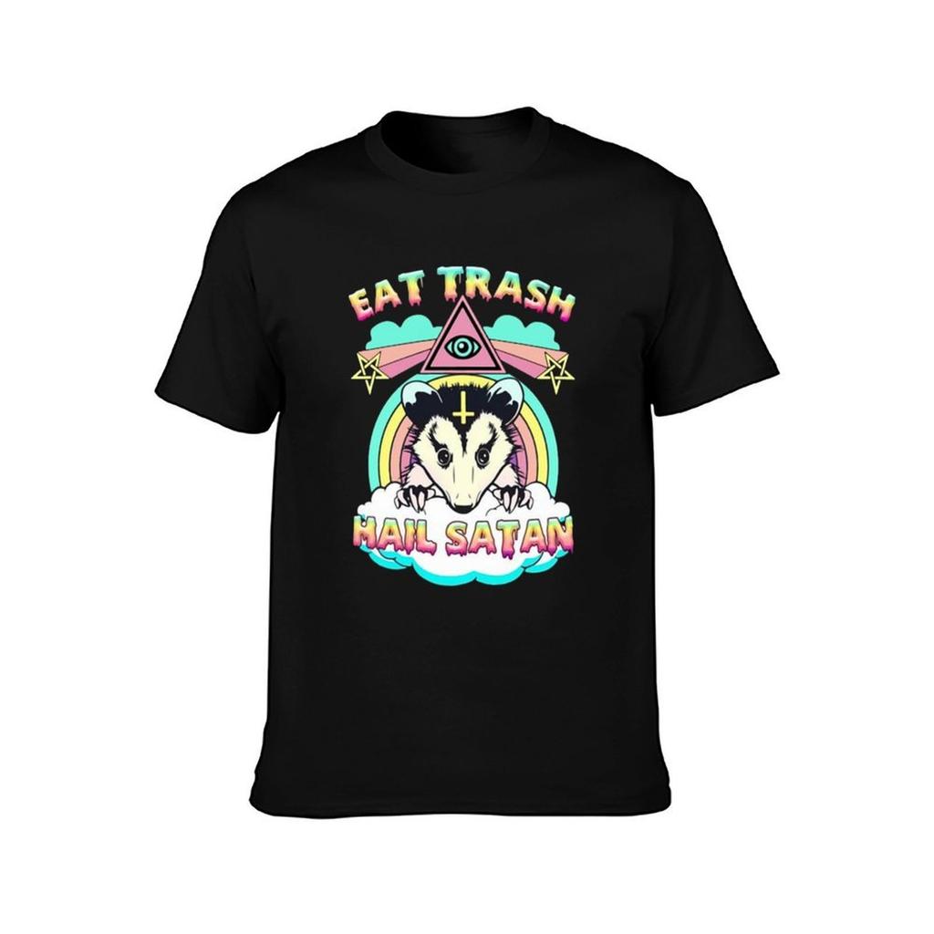 Eat Trash Hail Satan Raccoon TShirt Dry Fit Running Short Sleeve Top