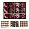 6CM 12PCS Premium Flocking Velvet Diamond Sequin Christmas Ball Window Hanging