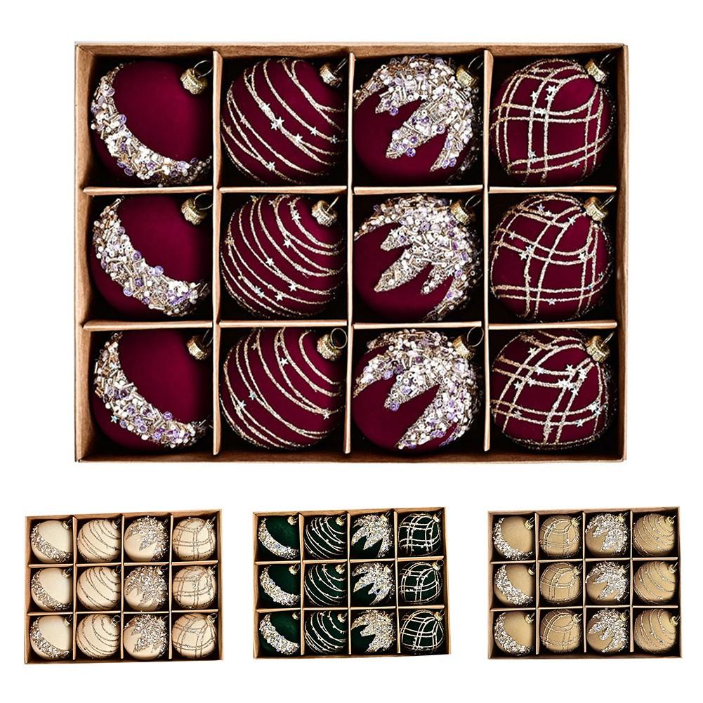 Amazing Variety of Colors In This Set of 12 Holiday Ornament Balls