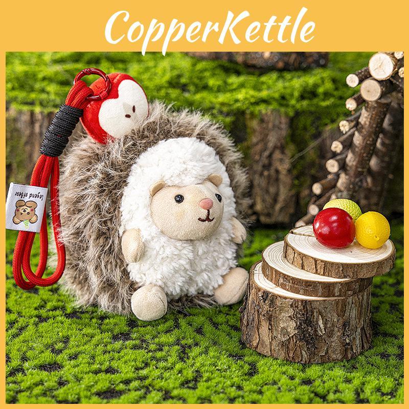 Cute Hedgehog Apple Cartoon Animal Plush Doll Pendant For Kids And Teen Backpack Accessories