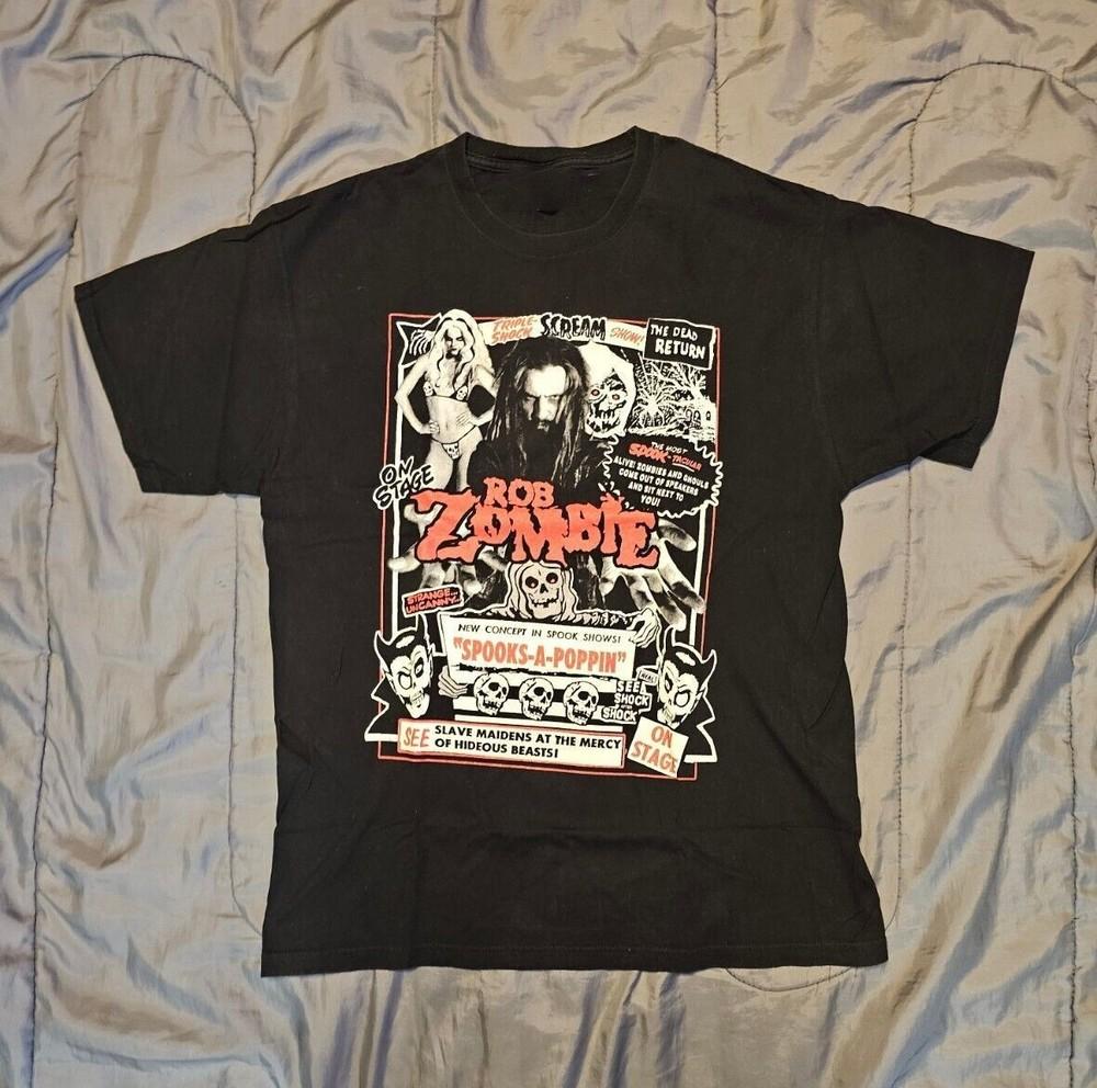 Редкая футболка Rob Zombie Spooks A Poppin S-5XL Унисекс S