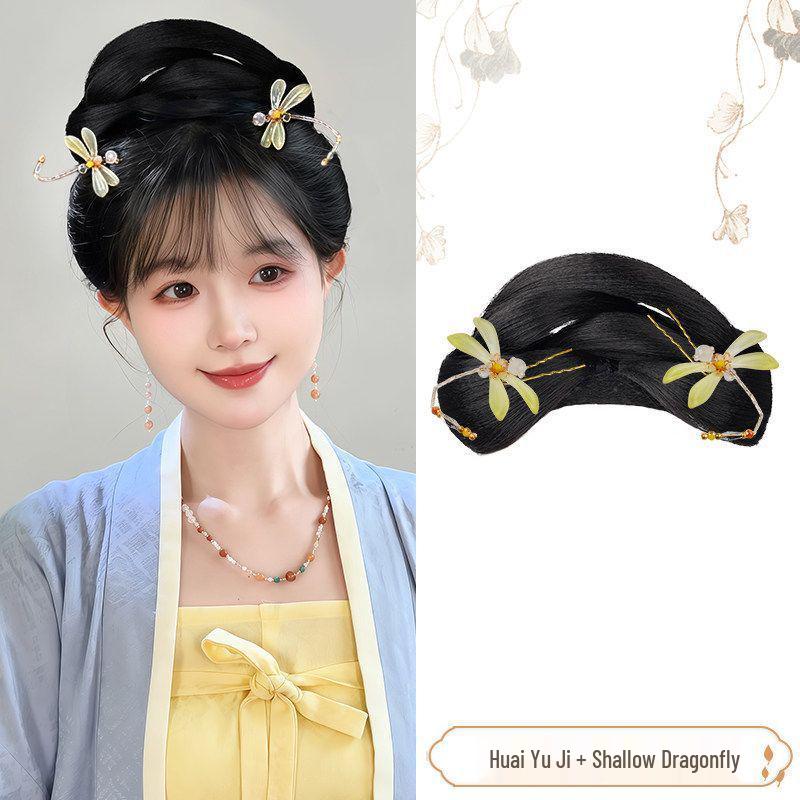 Ming Dynasty Hanfu Clip-in Hair Bun: Silk Wig for Ancient Costume Hairstyles