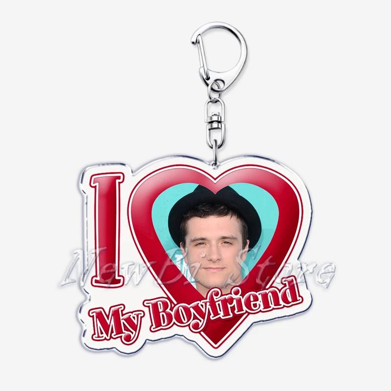 Hunger Games Popular I Love My Boyfriend Josh Hutcherson Key Chain Keychains Movie Ring for Bag Pendant Keyring Jewelry Gifts