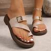 Fashion Ladies Shoes 2025 Hot Sale Open Toe Women's Slippers Fashion Outdoor Belt Buckle Beach Summer Light Comfortable Flat Slippers