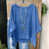 Blouse Casual pour Femme Coupe Ample à Volants, Col en V, Manches Courtes, Haut Léger au Style Détendu pour un Usage Quotidien