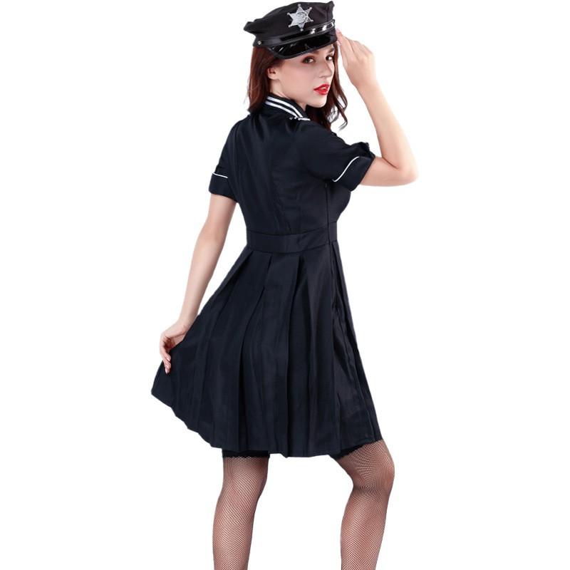 M-XL Womens Sailor Style Police Costume Halloween Party Cosplay Dress Stage Performance