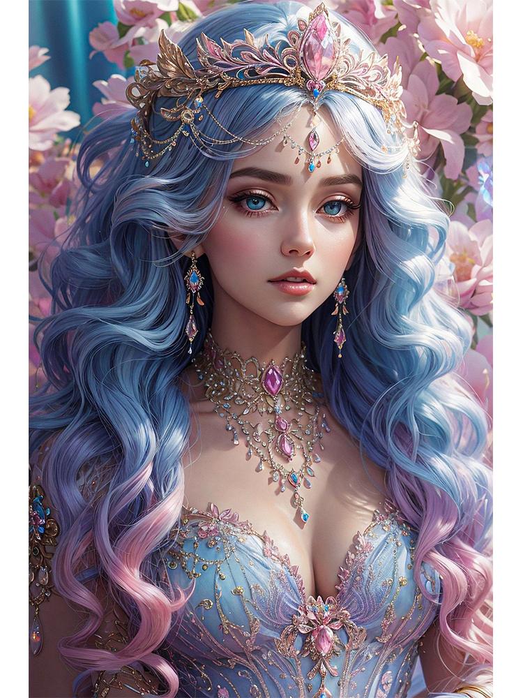 5D DIY Diamond Painting Portrait Beautiful Woman Full Square Round Diamond Mosaic Flower Rhinestone Pictures Home Decoration