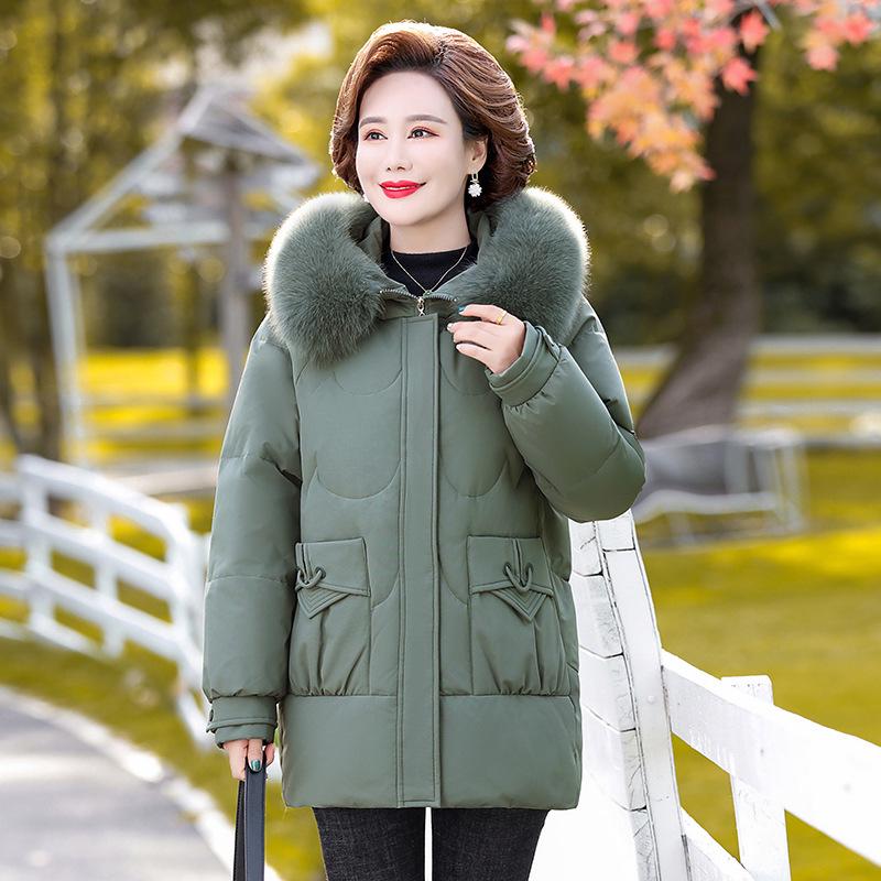 

2025 Stylish Mid-Length Down Jacket for Middle-Aged Women - Fashionable, Plus Size, Thick Winter Outerwear for Moms and Grandmas XXXL