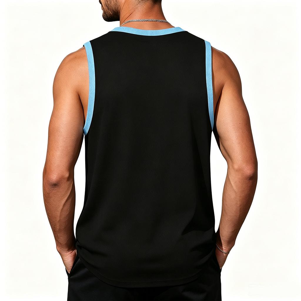 Men’s Sleeveless Crew Neck Tank Top with Soccer Print and USA 2026 Lettering for Outdoor Sports and Casual Wear