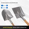 Iron Shovel with Manganese Steel Square Head & Wooden Handle, Natural Color, Large Size for Construction