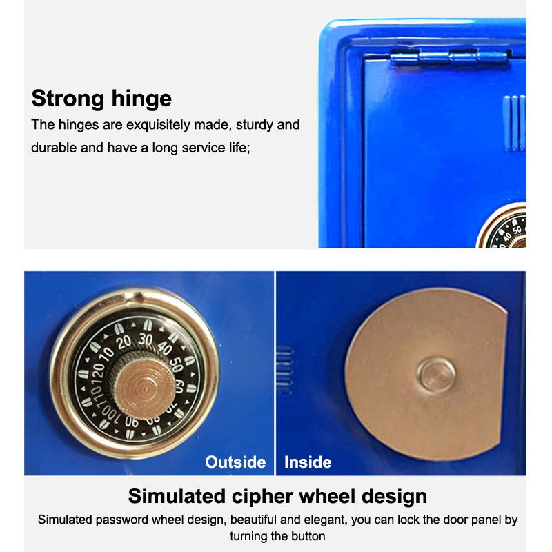 Frcctre Kids Safe Bank, Money Box With Coin Tray, Mini Locker Small Safe Storage Box Piggy Bank With Combination Lock And Key