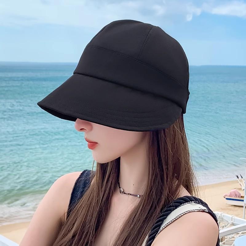 

Foldable Bucket Hat for Women Spring Summer UV Protection Wide Brim Hat Female Fashionable Outdoor Sunshade Cap Adjustable чорний