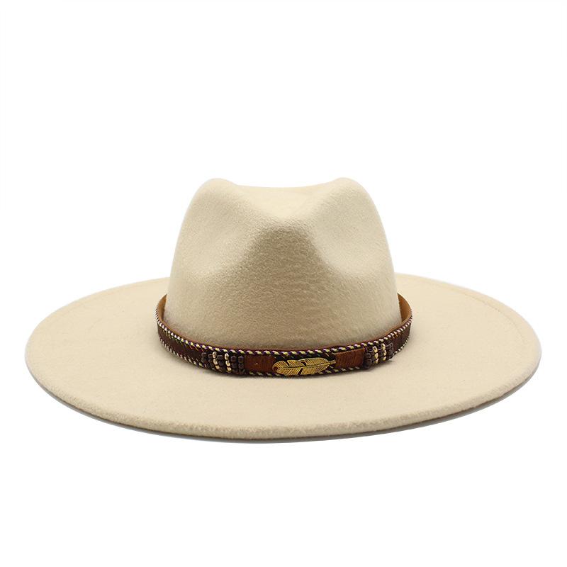 Men And Women Fedora Hat Big Eaves Hat Jazz Hat Spring Women'S Hat Gambler Hat Felt Hat