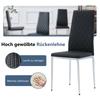 Set di 4 sedie da pranzo, nere, ecopelle PU con motivo a rombi, gambe in metallo, sedia moderna per cucina, soggiorno, caffè e ufficio domestico