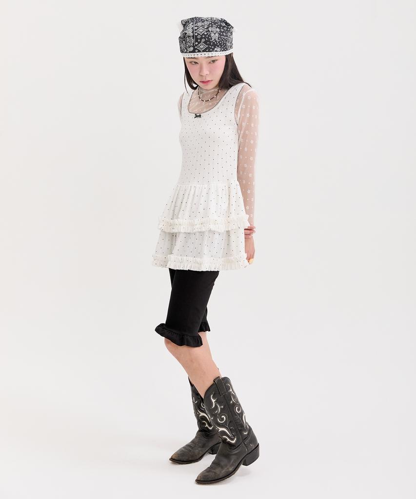 Nep Nep Layered Dot Frill Dress_White