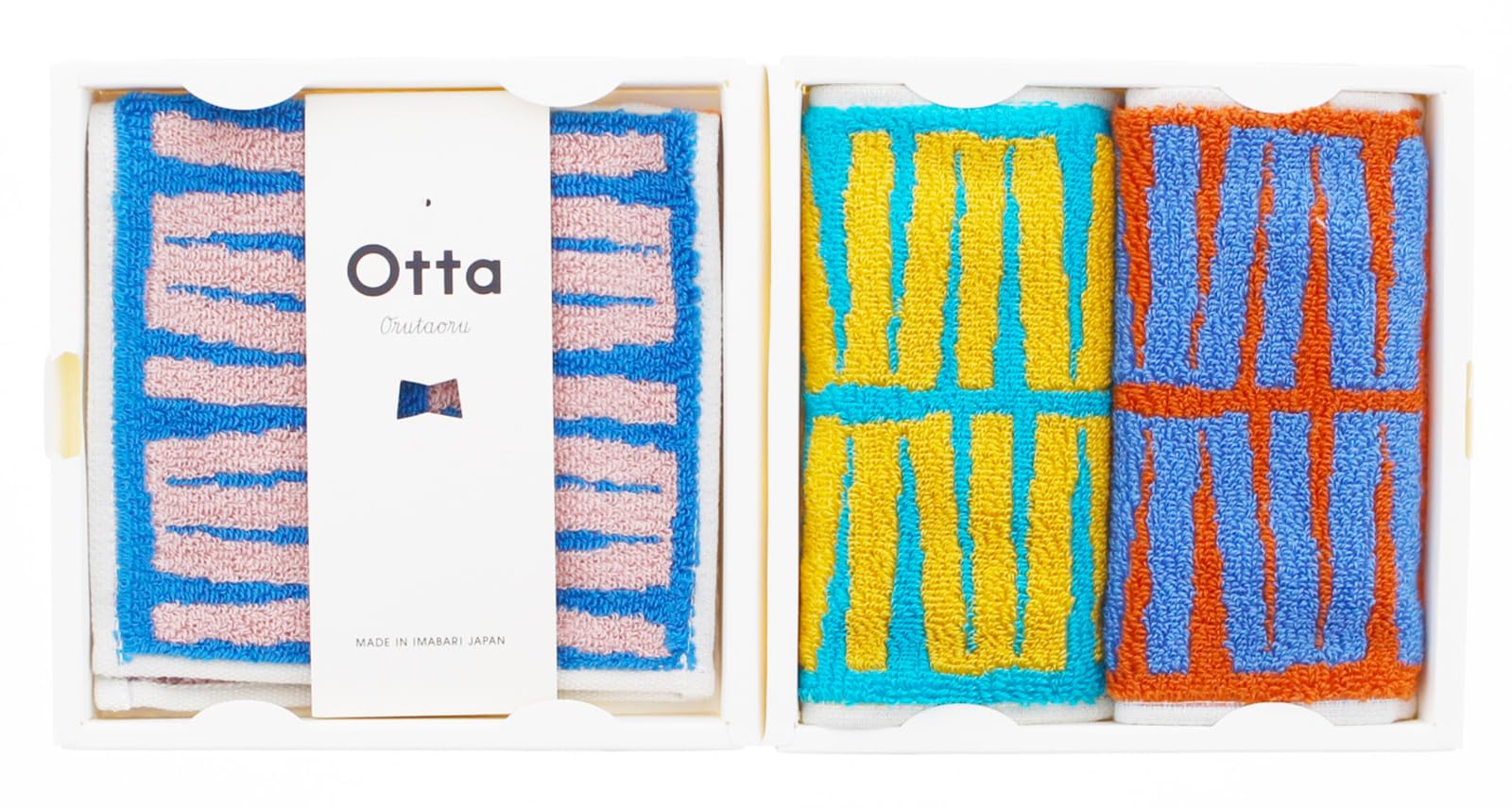 

Tanaka Sangyo Imabari Towel Otta Half Towel Handkerchiefs Gift Set of Made in Japan 25 x 23-54 Set, 3, (Blue, Orange, Green), Approx. 12.5 cm,