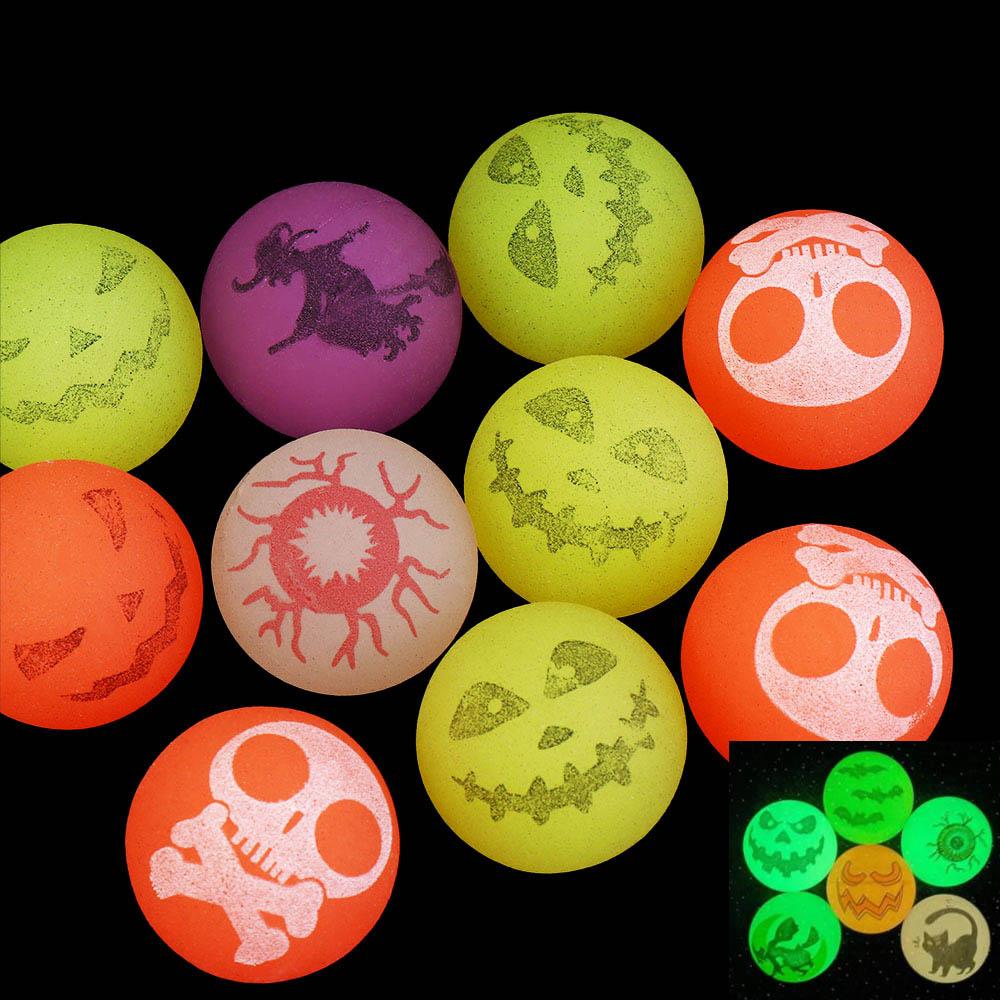 10pcs/set Stretchy Eyeballs Bouncy Eyeball Scary Luminous Bouncy Balls  Halloween Theme