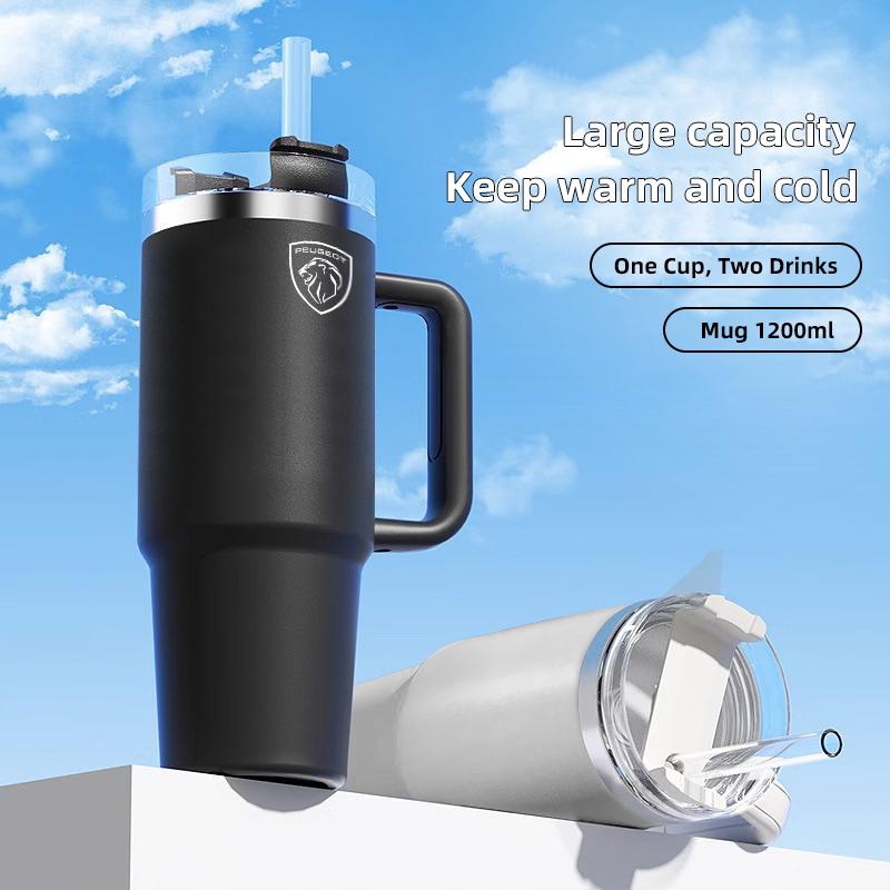 Car Thermos Cup Stainless Steel Bottle Kettle Water Cup For Peugeot 408 308 5008 208 2008 3008 Landtrek 508 301 108 608 Sticker
