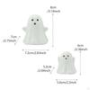 2Pcs LED Ceramic Small White Figurines Photo Prop Glowing Light Halloween Decor for Tabletop