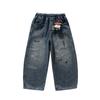 Winter Fleece Jeans Girls Kids Cartoon Denim Pants Warm Casual Trousers